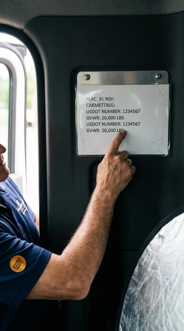 USDOT licensing placard verification in Hughes Springs